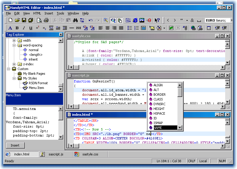 HandyHTML Editor Screenshot
